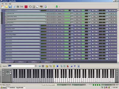Interfaz de un programa informático de grabación MIDI